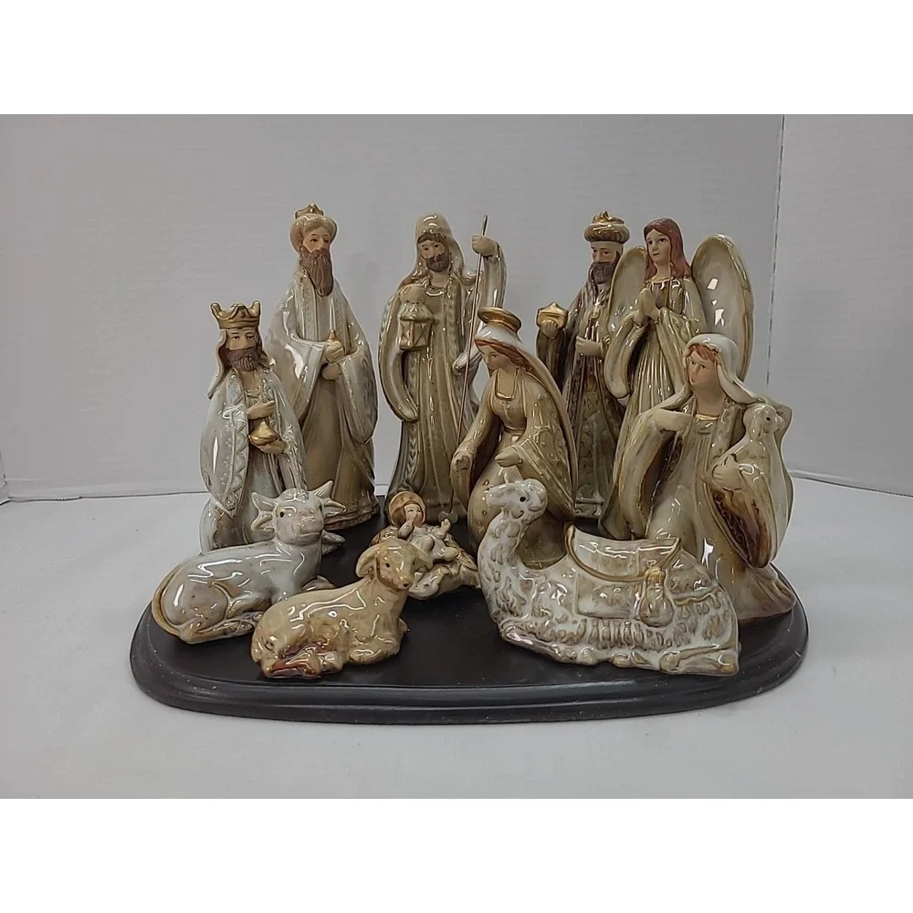 Vintage Kirkland's Porcelain Navitivy Set 11 Pieces #071371 Christmas‎  Jesus